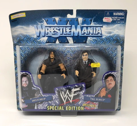 1998 WWE Jakks Pacific WrestleMania XV UNDERTAKER PAUL BEARER Action Figure WWF Cover