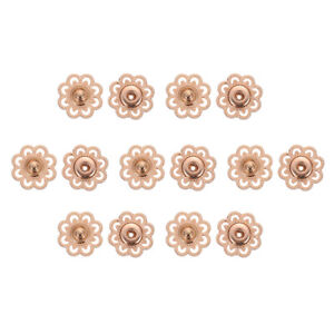 10 Pairs Flower Shape Sew On Snap Buttons for Clothing DIY - Golden