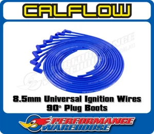8.5mm Universal Ignition Wires/Leads with Right Angle/90° Plug Boots - Blue - Picture 1 of 2