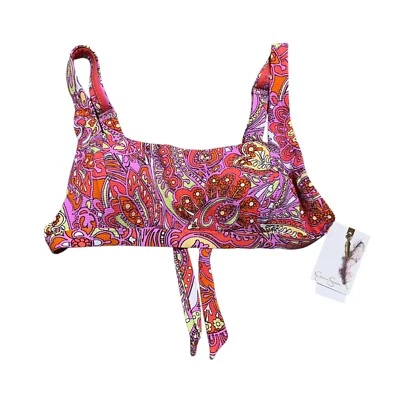 Jessica Simpson Womens Size M Orange Pink Print Bikini Top Swim Separates NWT - Image 1 of 4