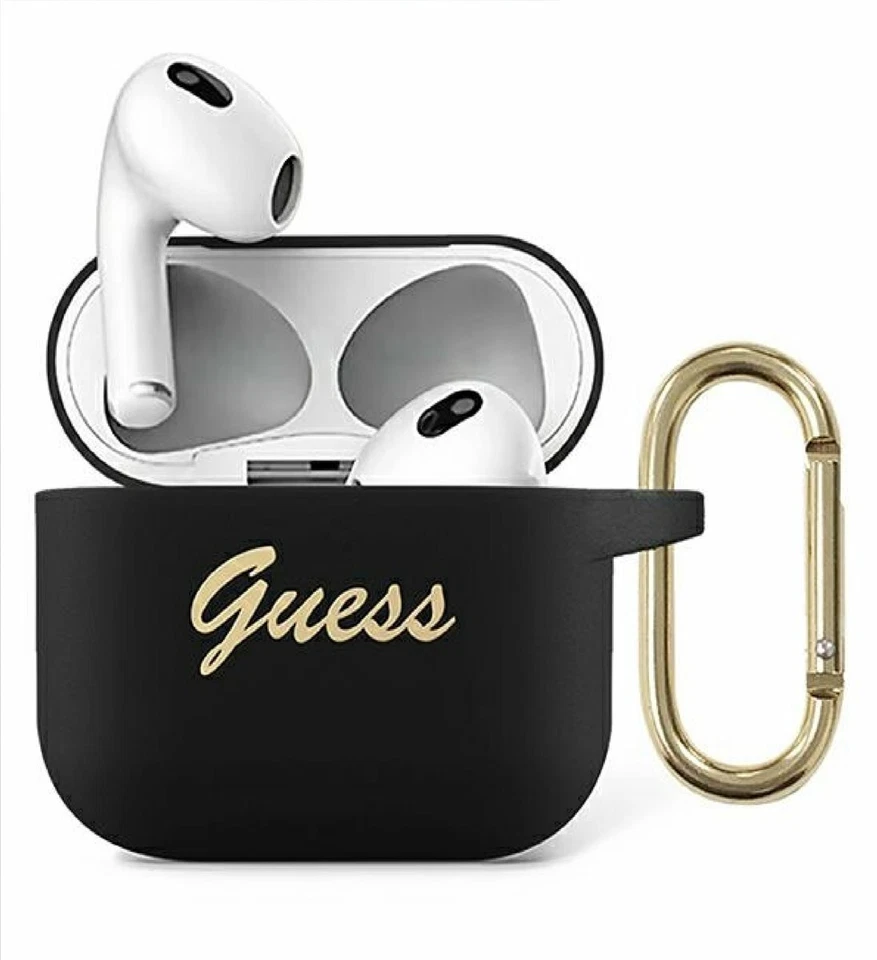 Guess Case Scatola Design Vintage Script Nero per AirPods 3 - Immagine 1 di 1
