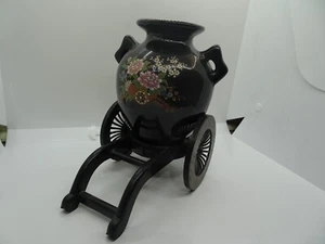 Vintage Keramik Asiatisches Design Glas auf einem Wagen - Bild 1 von 8