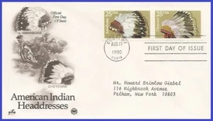 USA3 #2501 ADDR PCS ARTCRAFT FDC STR2  Assiniboine Indian Headdress - Picture 1 of 1