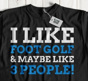T-shirt unisex divertente foot golf kick footie e calcio golf tees - Foto 1 di 8
