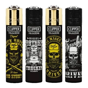 Clipper Feuerzeuge 4 Stück - Driving Skulls - Bild 1 von 1