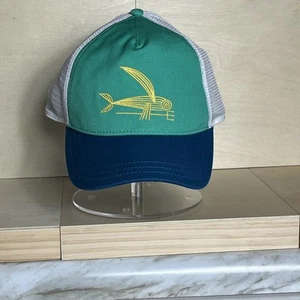 Patagonia Trucker Hat Geodesic Flying Fish Aqua Mesh Snapback Hat Ball Cap Women - Picture 1 of 4