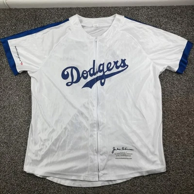 Jackie Robinson Brooklyn Los Angeles Dodgers Jersey SGA Full Zip White Mens XL - Image 1 of 4