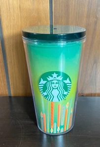 Starbucks Birthday 16oz It’s Your Day Cold Brew Tumbler GRÜN & ORANGE Kaffee - Bild 1 von 7