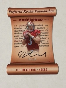 CJ BEATHARD PREFFERED PENMANSHIP AUTOGRAPH AUTO RC SP /99 IOWA HAWKEYES 49ERS - Picture 1 of 2