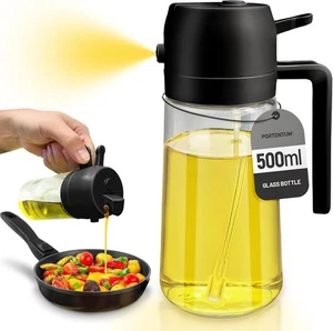 Spruzzino Olio per Friggitrice Aria 500Ml 2 in 1, Dosatore Bottiglia E Oliera Sp - Foto 1 di 8