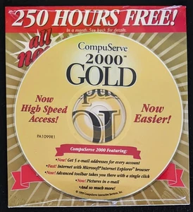 CompuServe 2000 For Windows & Macintosh CD-ROM, AOL GOLD Art, Sealed - Picture 1 of 2