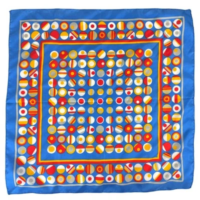 Винтажный морской квадратный 19-дюймовый синий геометрический секретарь мод 70-х - Изображение 1 из 4