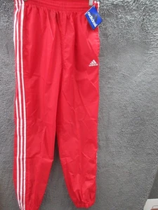 NWT Rare 90s Adidas TEAM Vintage Nylon Red Track Pants Men's Small - Picture 1 of 15