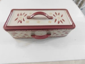 TEMPTATIONS BY TARA OLD WORLD RECTANGULAR CASSEROLE DISH GLASS LID & RISER 3 PC - Picture 1 of 13