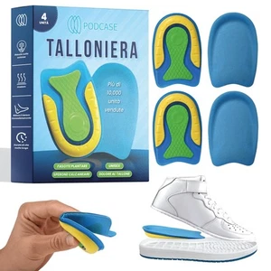 Set Di 4 Talloniere In Silicone Plantare Ortopedico Per Correggere Fascite Piedi - Foto 1 di 24