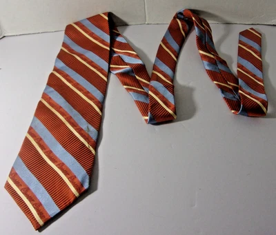 CHICK-FIL-A Necktie Orange Blue Striped Men's  B15 - Image 1 of 2