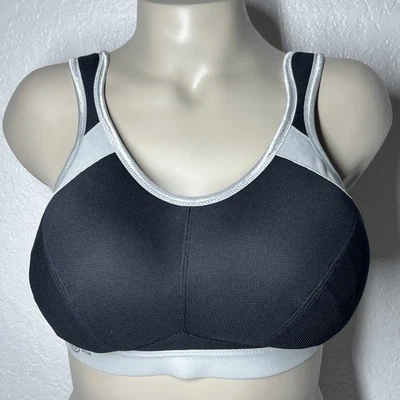 Sujetador deportivo Anita Extreme Control negro 38E gris negro inalámbrico suave cómodo Foto 1 de 4