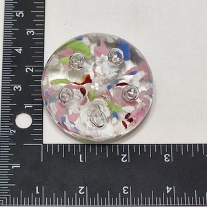 Kunstglas 3 Zoll Briefbeschwerer Pastell Konfetti mit kontrollierten Blasen - Bild 1 von 5