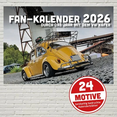 Fan Kalender 2026 - durch das Jahr mit dem VW Käfer (DinA3 quer) - Bild 1 von 4