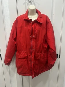 Giacca vintage Woolrich lana rossa full zip adulto grande plaid interno usata - Foto 1 di 10
