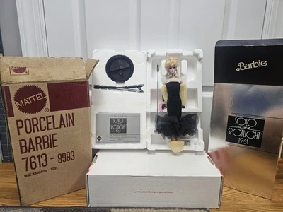 1989 Mattel Porcelain BARBIE Doll SOLO IN THE SPOTLIGHT 1961 w/Original Box - Image 1 of 4