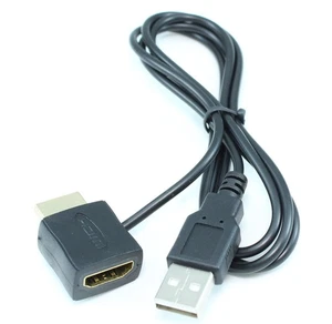 1.5ft HDMI-HDMI Male to Female 5v Power Injector Adapter Cable via USB - Picture 1 of 3