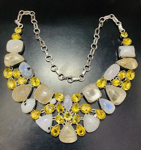 Golden Rutile Gemstone 925 Sterling Silver Handmade Necklace Jewelry Gift For - Picture 1 of 3