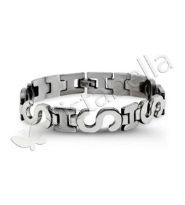 Bracciale uomo biker fascia ISIS acciaio inox lucido - ssb46 - Foto 1 di 2