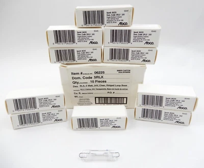 10 ABCO 5RLX 24V 5 WATT 24 VOLT RLX RIGID LOOP BASE CLEAR BULBS ~ MADE IN JAPAN - Image 1 of 4