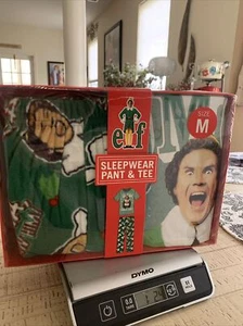 MENS ELF M CHRISTMAS PJ LOUNGE 2 PC PAJAMA SLEEP PANT/ TEE SHIRT SET NEW IN BOX - Picture 1 of 8