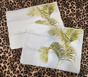 Tommy Bahama Home Quilted Pillow Shams Set Of 2 White Palm Tree - Picture 1 of 10