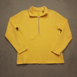 Tommy Bahama 1/4 Cremallera Pullover Mujer Mediano Amarillo Sudadera Manga Larga Algodón - Imagen 1 de 10