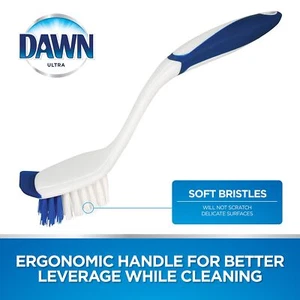 Dawn Dish Brush with Soft Nylon Bristles and Scraper, Blue/White - Picture 1 of 1