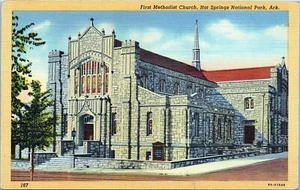 Cartolina Prima Chiesa Metodista Hot Springs Parco Nazionale Arkansas non spedita - Foto 1 di 2