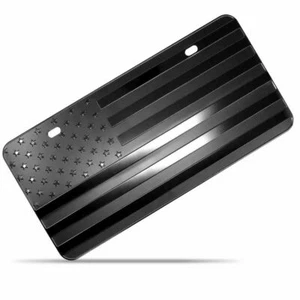 Zone Tech taktische amerikanische Flagge strapazierfähig Aluminium Nummernschild matt schwarz - Bild 1 von 7