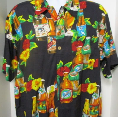 K.A.D. Hawaiian Style Shirt, Alcohol Themed, Multi-Color, S/S, Medium, AWESOME! - Image 1 of 4