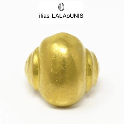 Anel de sinete martelado ouro amarelo 18k NYJEWEL ilias LALAoUNIS - Imagem 1 de 4