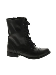 Steve Madden TROOPA lace-up combat boot, black, leather, women 7.5 - Picture 1 of 13