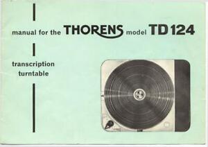Bedienungsanleitung-Operating Instructions pour Thorens Td 124