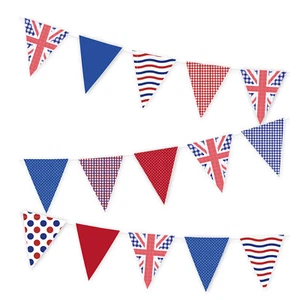 Guirnalda Bandera Union Jack Verano Banderín Rojo Blanco Azul Decoración Fiesta 3 metros - Imagen 1 de 5