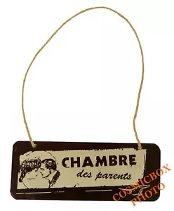 Plaque de porte en métal CHAMBRE des PARENTS tole déco rétro maison familiale - Imagen 1 de 1