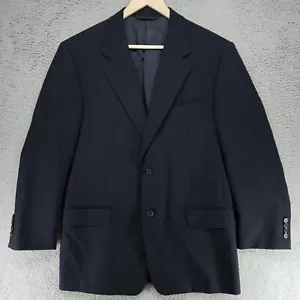 Hickey-Freeman Collection 100% Wool 2 Piece Suit Mens 40L Pants 32x27 Navy Blue - Picture 1 of 23