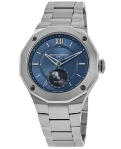 New Baume & Mercier Riviera Moon Phase Blue Dial Steel Men's Watch 10682 - Picture 1 of 5