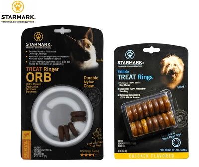 STARMARK TREAT RINGER ORB DOG TREAT CHALLENGE PUZZLE GAME TOY EDIBLE TREAT RINGS - Image 1 of 4