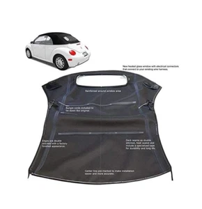 Convertible Soft Top Fits 2003-2010 Volkswagen VW New Beetle w/DOT BLACK - Picture 1 of 4