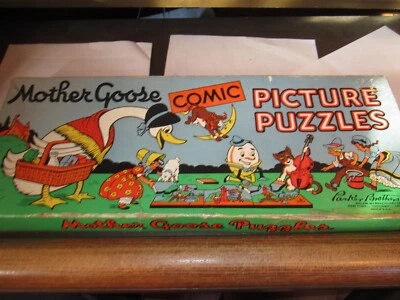 Rompecabezas de imagen vintage Mother Goose Parker Brothers en caja original completo Foto 1 de 4