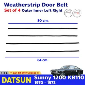 Weatherstrip Door Belt Out+In Set 4 Fits Datsun Sunny KB110 2D Coupe 70-73 D06 - Picture 1 of 4