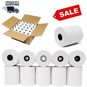 Thermal Paper Receipt Rolls 3-1/8" x 230' White 50 Rolls POS Cash Register Tape - Picture 1 of 6