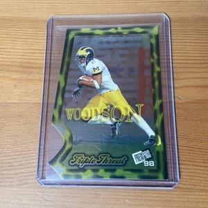 Charles Woodson 1998 Press Pass Triple Threat #TT9 NCAA Michigan Wolverines - Picture 1 of 2