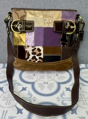 Bolso de hombro Coach Eva Holiday Patchwork edición limitada de colección K05S-3573 Y2K Foto 1 de 4